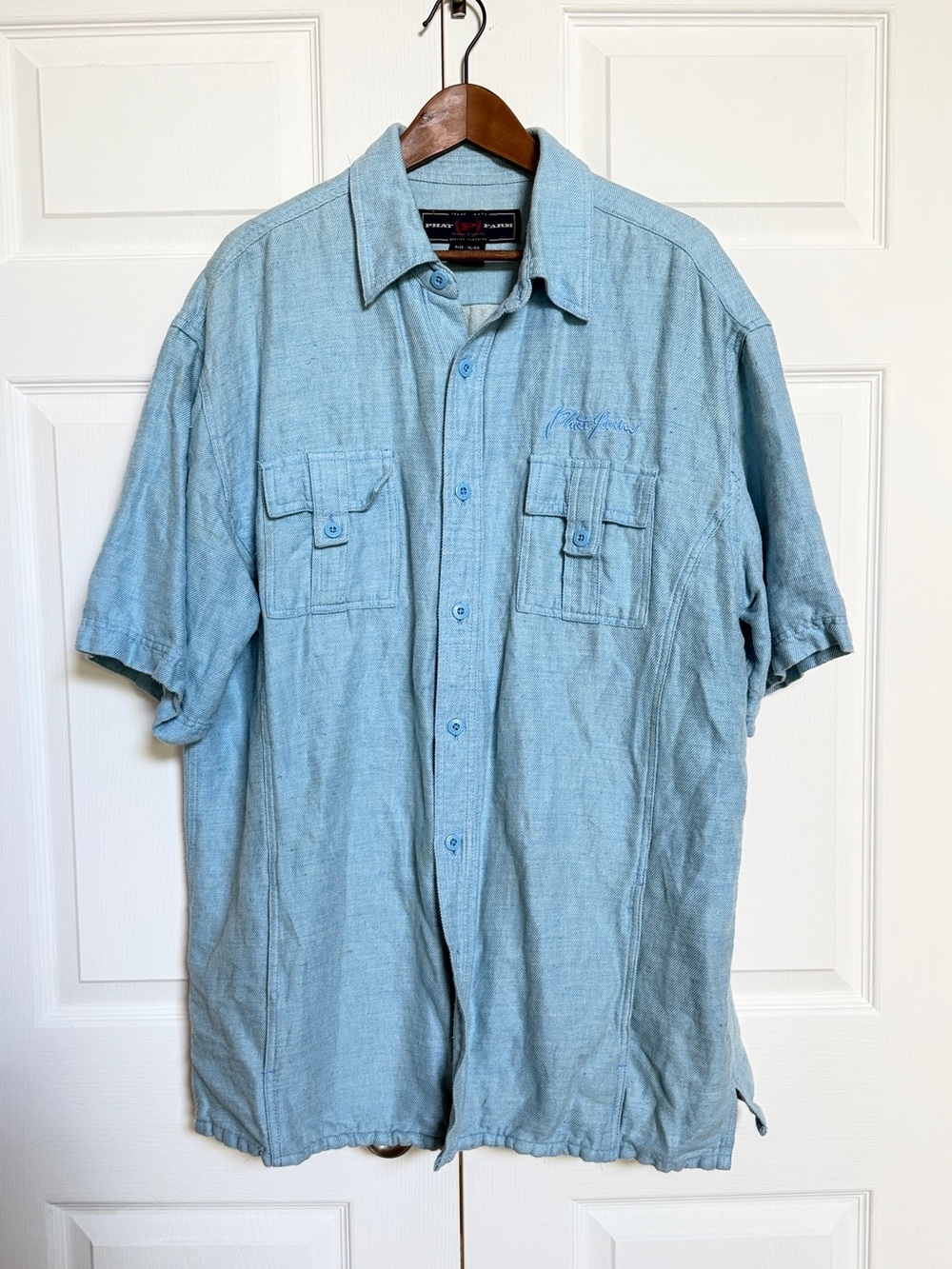 Phat Farm Men’s XL Blue Denim Button Shirt